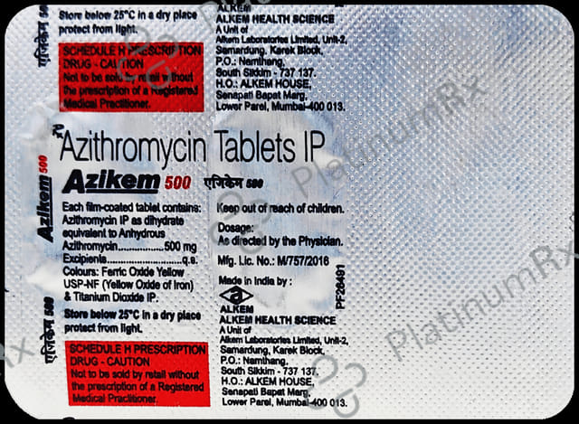 Azikem 500mg Tablet 3s (Synokem)