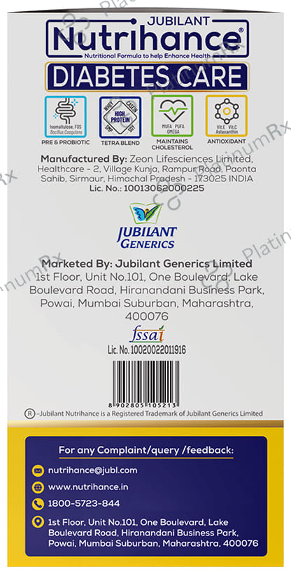 Jubilant Nutrihance Diabetes Care Sachet (35gm Each) - Gluten Free - Flavour Mango Badam