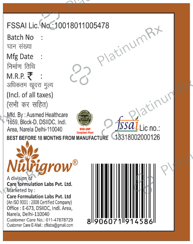 Nutrigrow Ginger Veg Capsule (60 Each) 1 Bottle