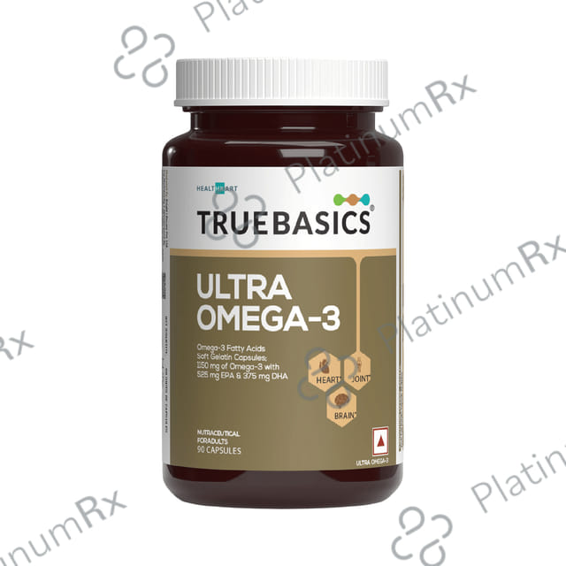 TrueBasics Ultra 1250mg Omega 3 with EPA & DHA for Heart, Joints & Eyes Health - Soft Gelatin Capsule 90 capsules