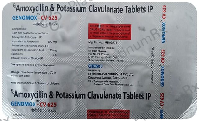 Genomox CV 625mg Tablet 10s