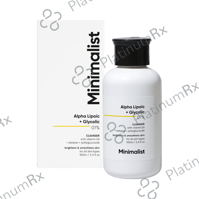 Minimalist Alpha Lipoic + Glycolic 7% Cleanser - Brightens & Smoothens Skin