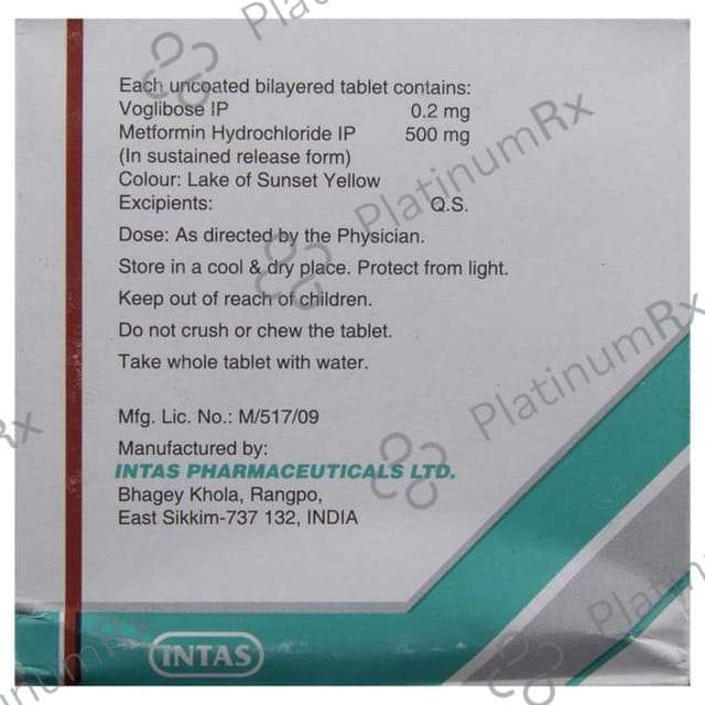 Voglitab M 0.2 500/0.2mg Tablet SR 15s