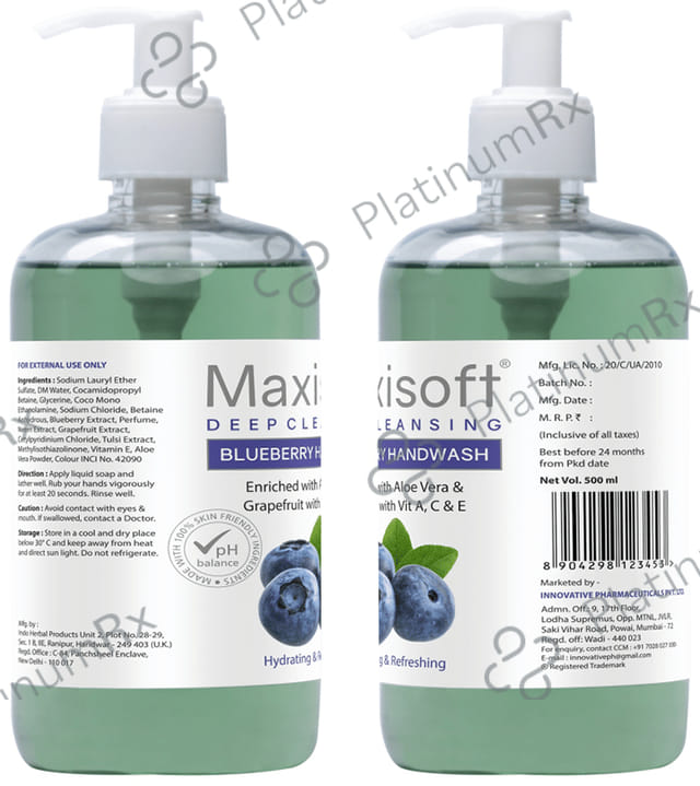 Maxisoft Deep Cleansing Blueberry Handwash (500ml Each) 1 Bottle