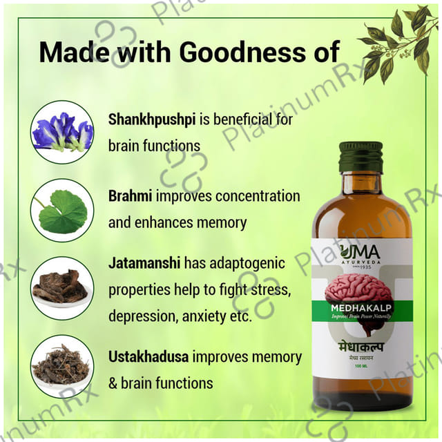 Uma Ayurveda Medhakalp Syurp for Improving Brain Power Naturally