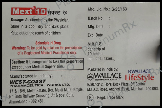 Mext 10mg Tablet 10s