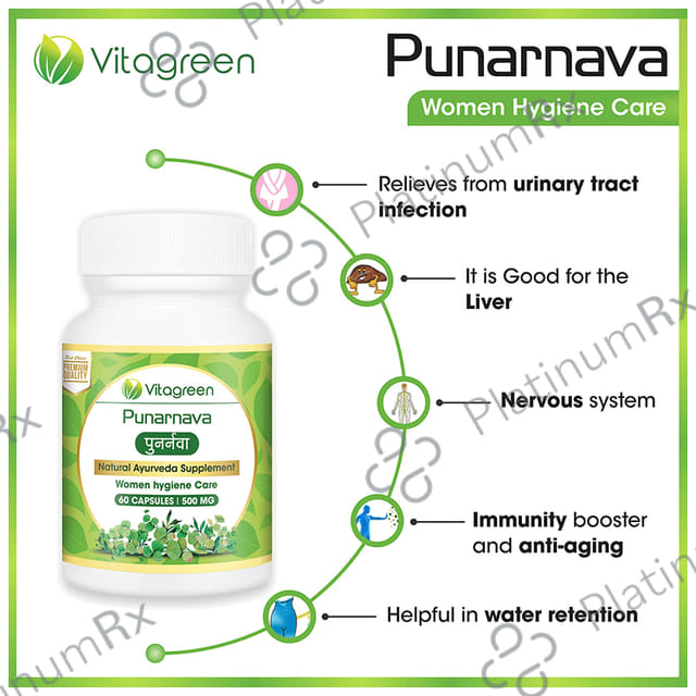 Vitagreen Punarnava 500mg Capsule