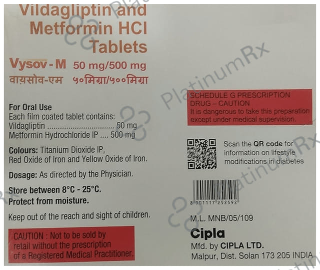 Vysov M 500/50mg Tablet 15s