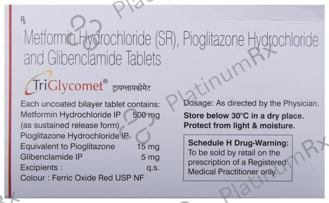 Triglycomet 5/500/15mg Tablet SR 10s
