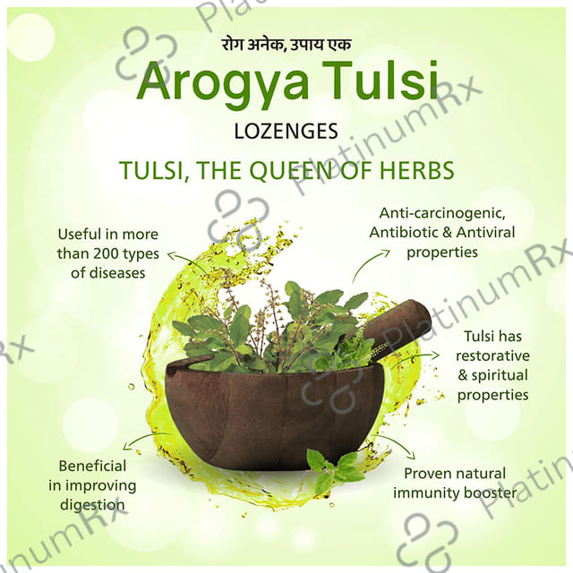 Arogya Tulsi Lozenges (6 Each) Ginger Mint 5 strips