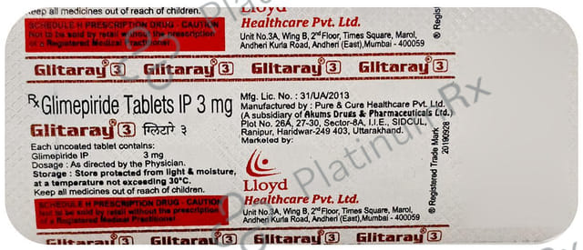 Glitaray 3mg Tablet 10s