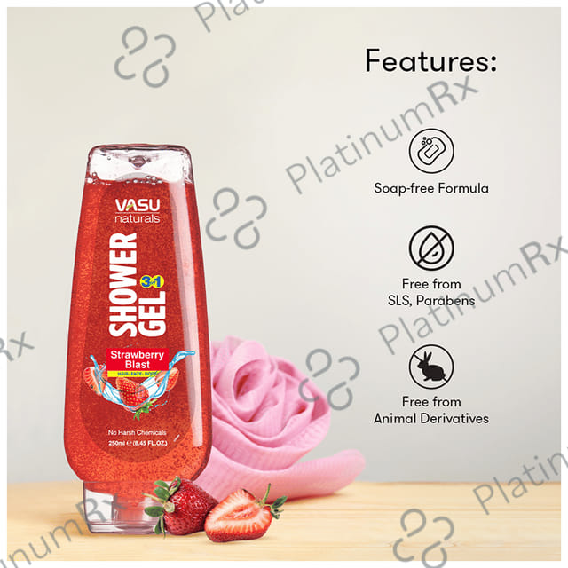 Vasu 3in1 Shower Body Wash Strawberry Blast