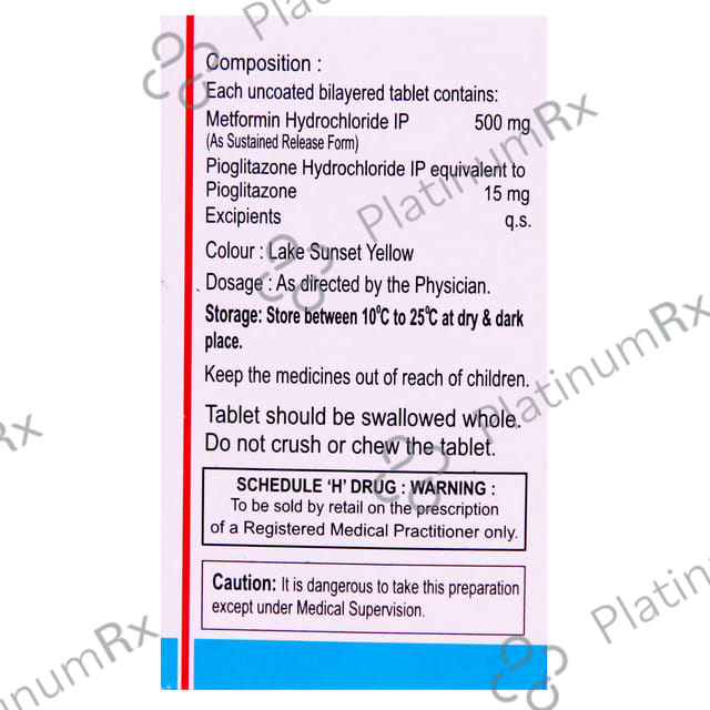 Glitaris M 15/500mg Tablet 10s