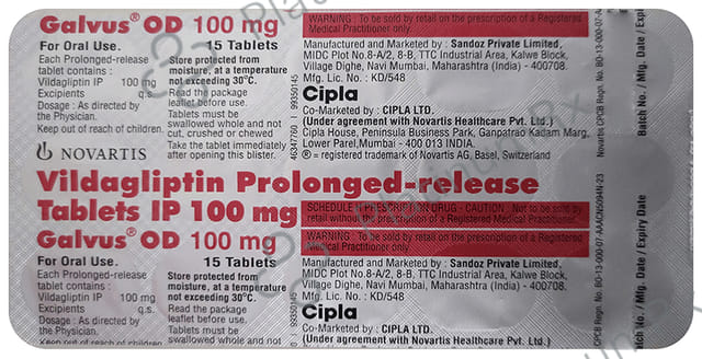 Galvus OD 100mg Tablet PR 15s