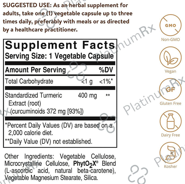 Solgar Standardized Turmeric Root Extract Vegetable Capsule