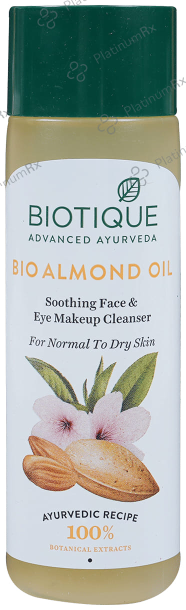 Biotique Bio Almond Oil Soothing Face & Eye Makeup Cleanser For Normal To Dry Skin