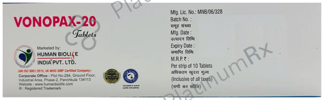 Vonopax 20mg Tablet 10s