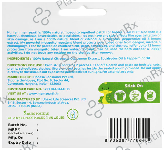 Mamaearth 100% Natural Mosquito Repellent Patch 24s