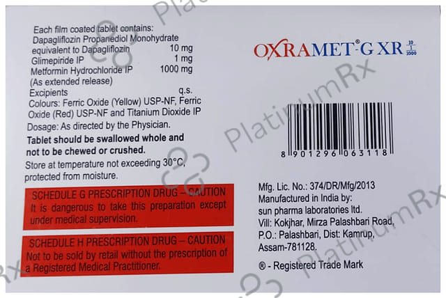Oxramet G 1/10/1000mg Tablet XR 7s