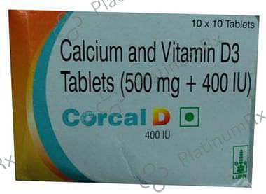 Corcal D 500/400IU Tablet 10s