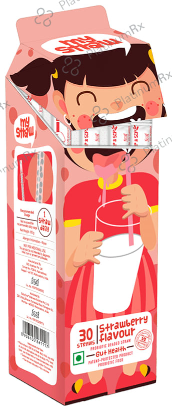 Body First My Straw Probiotic Beaded Straw Strawberry Girl
