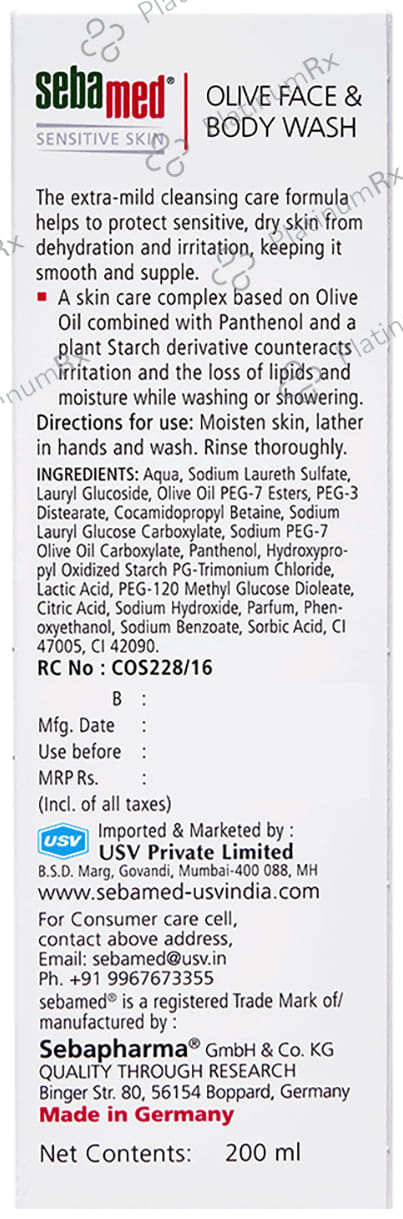 Sebamed Olive Face & Body Wash 200ml