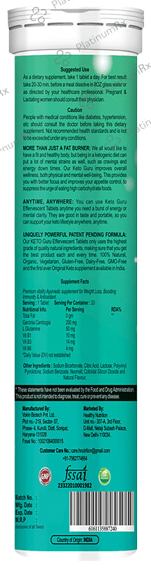 Healthy Nutrition Premium Keto Guru Effervescent Tablet