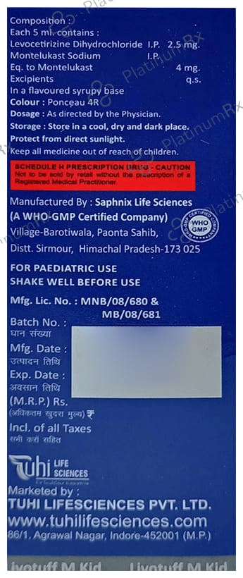 Livotuff M Kid 2.5/4mg Syrup 60ml