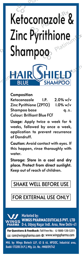 Hairshield Blue Shampoo With Neem Comb 110ml