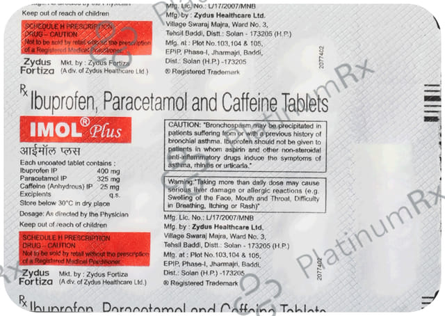 Imol Plus 400/325/25mg Tablet 10s