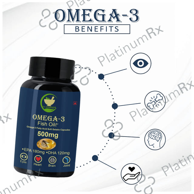 Fij Ayurveda Omega 3 Fish Oil 500mg Soft Gelatin Capsule 60s