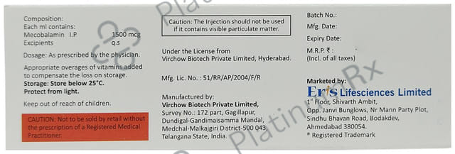 Renerve PFS 1500mcg Pre Filled Syringe Injection 1ml