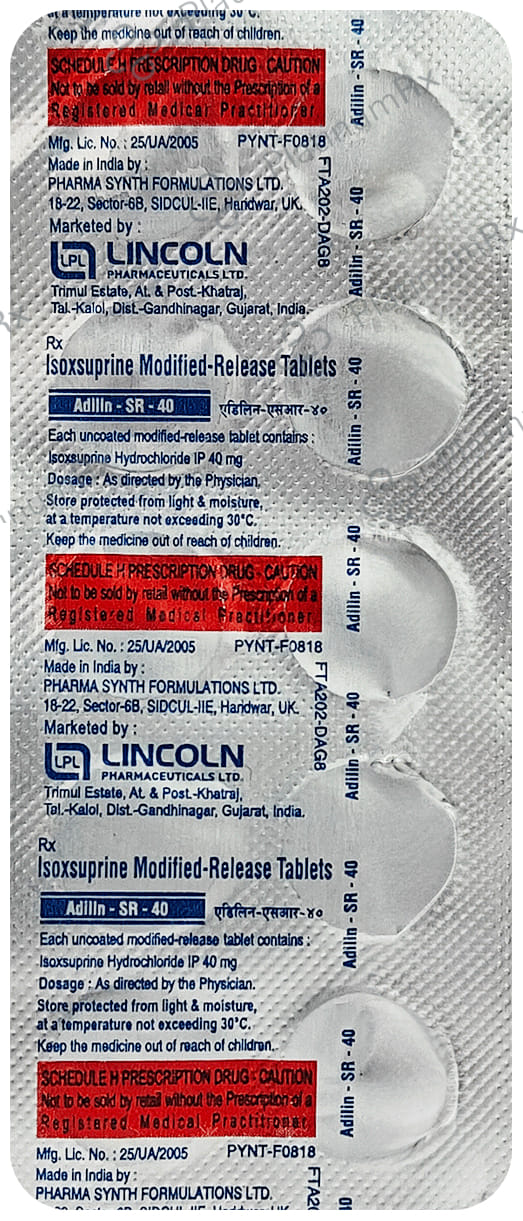 Adilan 40mg Tablet SR 10s
