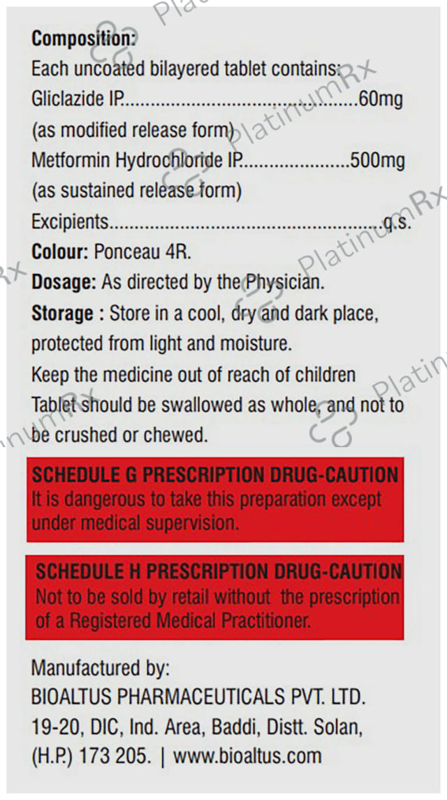 Gliclagest M OD 60/500mg Tablet SR 10s