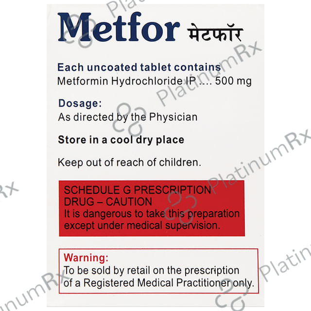 Metfor 500 Tablet 20s