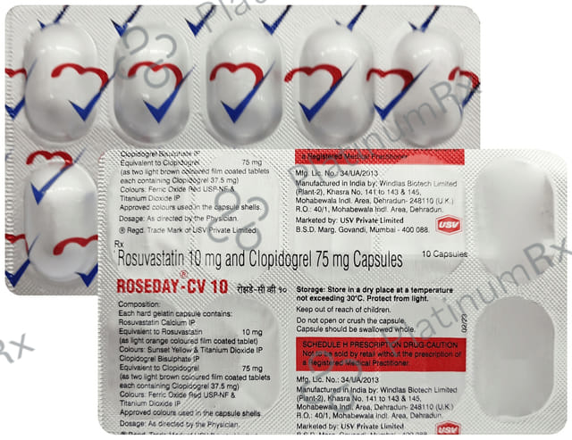 Roseday CV 10/75mg Capsule 10s