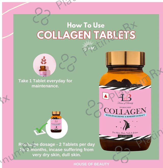 House of Beauty Hydrolyzed Collagen with Hyaluronic & Rosehip Extract Tablet