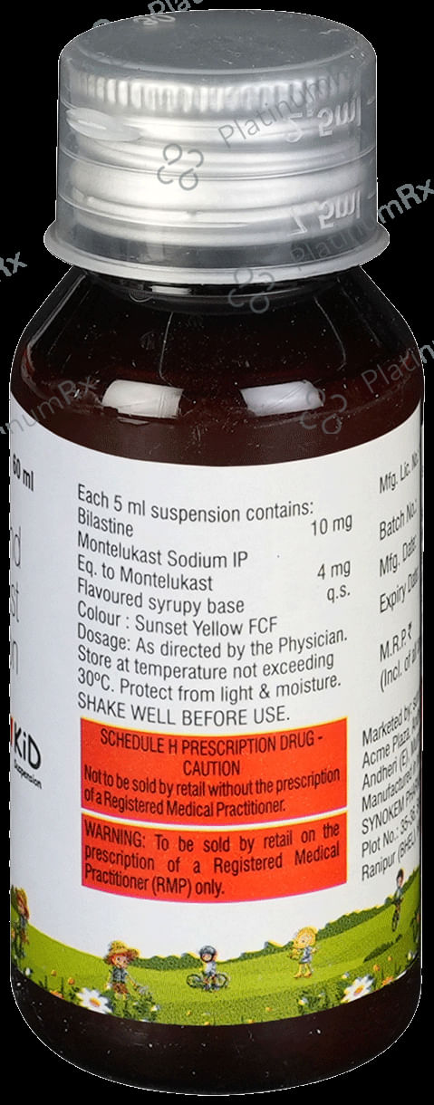 Bilasure M Kid 10/4mg Oral Suspension 60ml