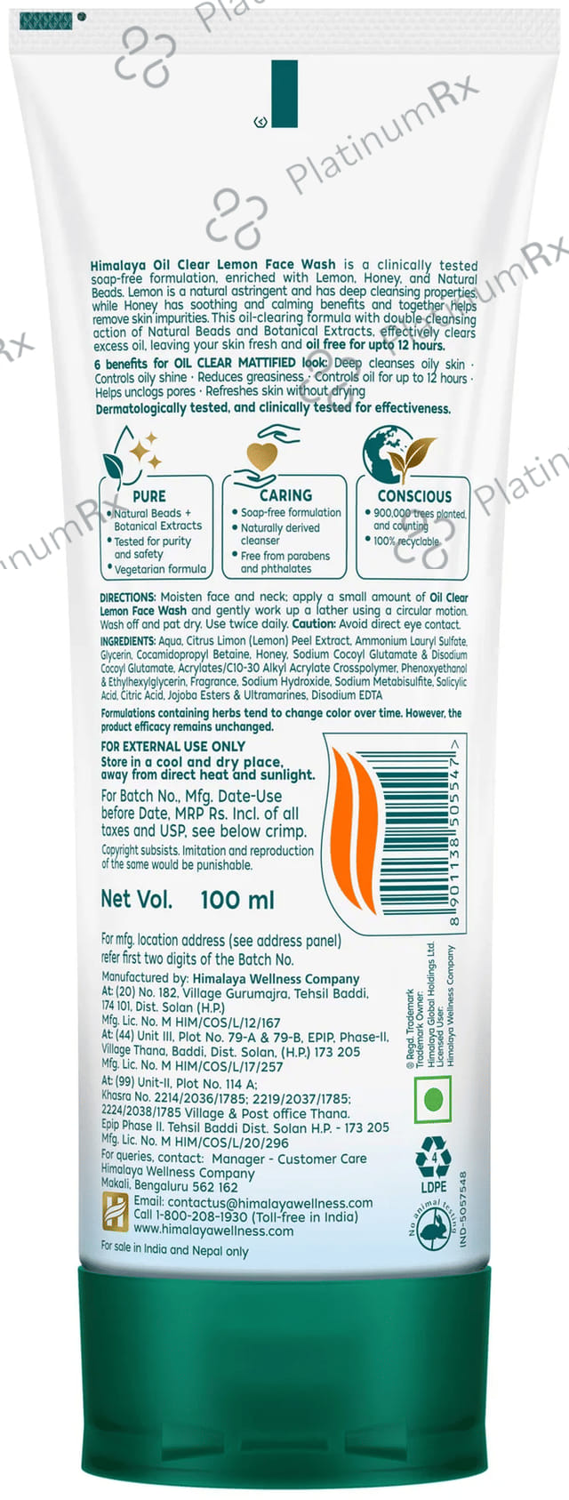 Himalaya Oil Clear Lemon Face Wash 100ml