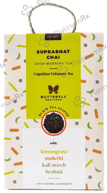 Butterfly Ayurveda Suprabhat Chai Black Tea Leaves with Lemongrass 200 gm
