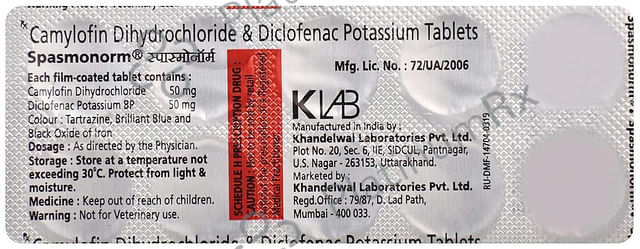 Spasmonorm 50/50mg Tablet 10s