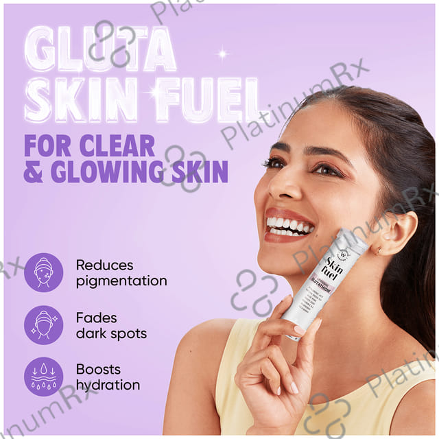 Wellbeing Nutrition Skin Fuel with Collagen, Glutathione & Hyaluronic Acid - Effervescent Tablet - Flavour Blueberry & Mint 1 Bottle