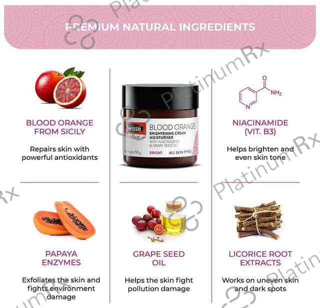 Swisse Skincare Blood Orange Brightening Cream Moisturiser
