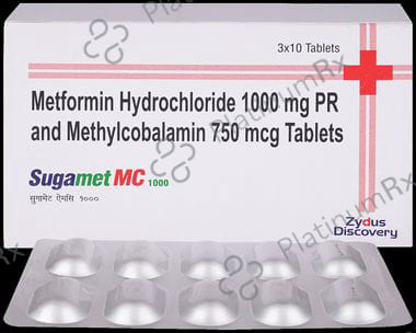 Sugamet MC 1000/750mcg Tablet PR 10s