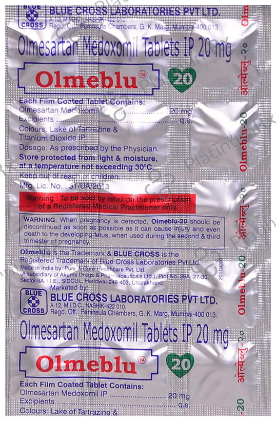 Olmeblu 20mg Tablet 15s