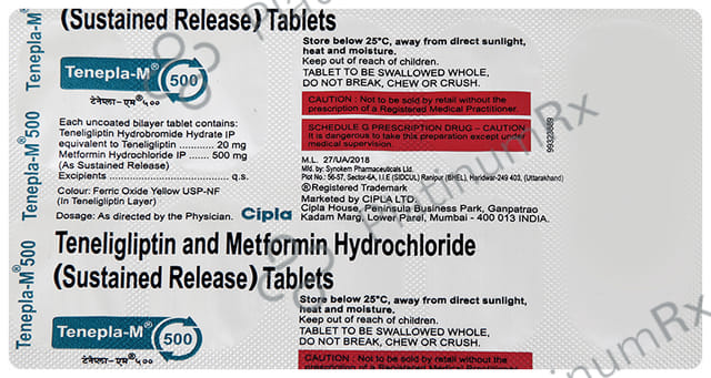 Tenepla M 500/20mg SR Tablet 10s