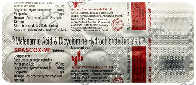 Spascox 10/250mg MF Tablet 10s