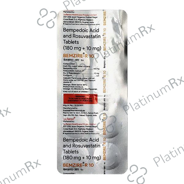 Bemzire R 180/10mg Tablet 10s