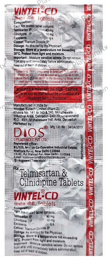 Vintel CD 10mg/40mg Tablet