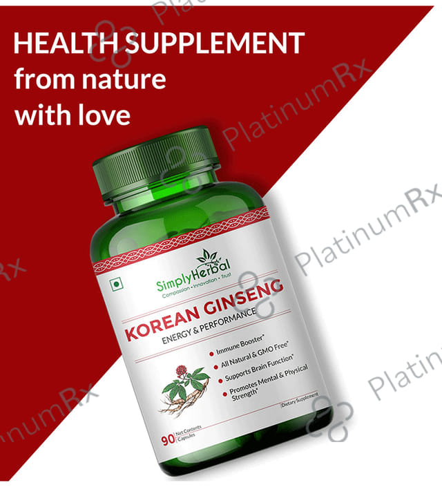 Simply Herbal Korean Ginseng Vegetarian Capsules